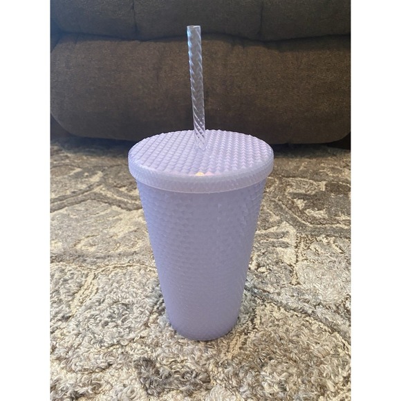 Starbucks Icy Lilac Iridescent Cold Cup 16oz Studded Tumbler W/ Lid & Straw NEW - Picture 4 of 7